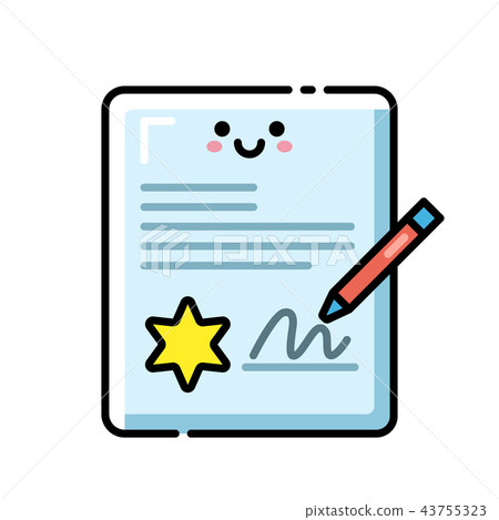 Contract Lineal Color Icon - Stock Illustration [43755323] - PIXTA