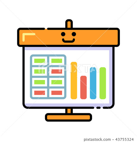 Presentation Lineal Color Icon Presentation Lineal Color Icon 43755324