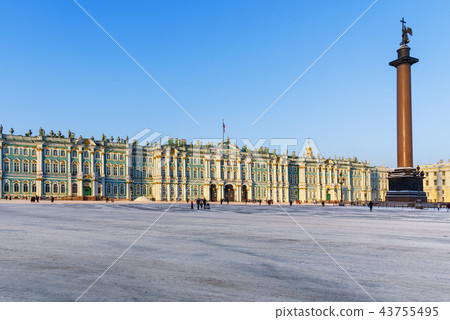 View of Palace Square with Winter Palace in winter View of Palace Square with Winter Palace in winter 43755495