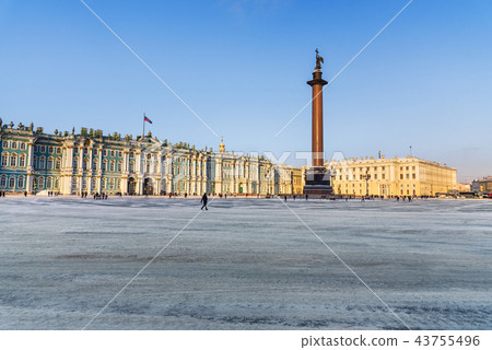 View of Palace Square with Winter Palace in winter 43755496