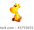 Close up giraffe toy on isolated white background 43755655