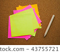 Many post notes on wood board 43755721
