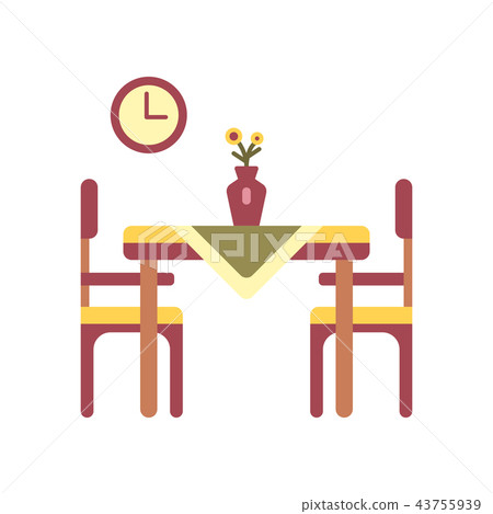 Dining Table Flat Icon - Stock Illustration [43755939] - PIXTA