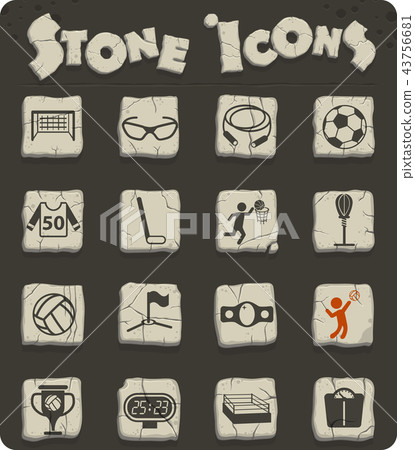 sport stone icon set 43756681