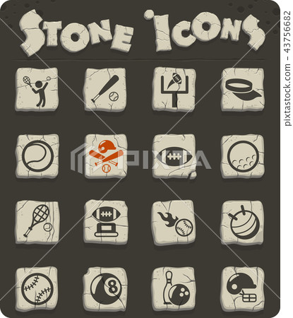 sport stone icon set 43756682