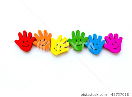 smiling palm of rainbow colors, symbol of LGBT smiling palm of rainbow colors, symbol of LGBT 43757018