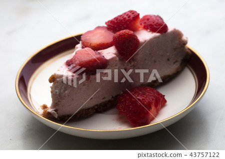 slice of strawberry cheesecake slice of strawberry cheesecake 43757122