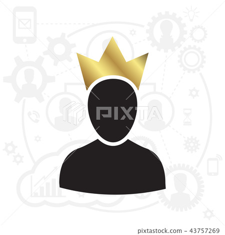 Admin with Gold Crown Icon Admin with Gold Crown Icon 43757269