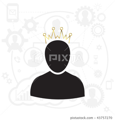 Admin with Gold Crown Icon Admin with Gold Crown Icon 43757270