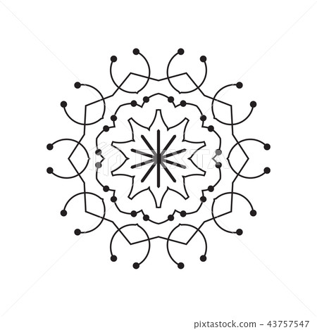Snowflake Thin Line Icon Isolated Snowflake Thin Line Icon Isolated 43757547