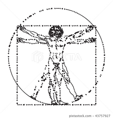 Vitruvian man or homo vitruviano Vitruvian man or homo vitruviano 43757927
