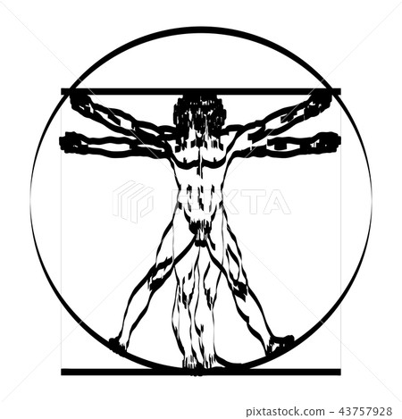 Vitruvian man or homo vitruviano Vitruvian man or homo vitruviano 43757928