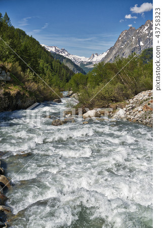 River in the valley, spring season 43758323
