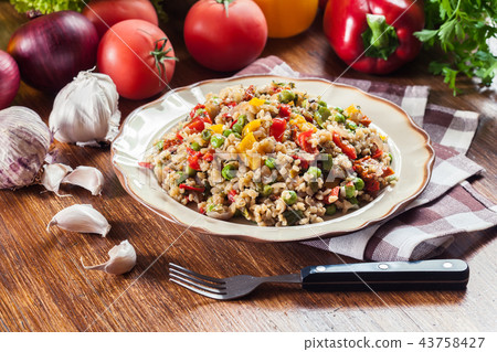 Bulgur salad with vegetables 43758427