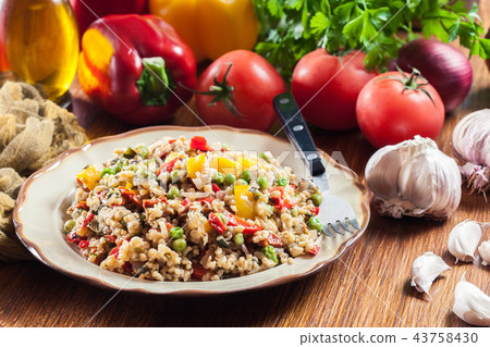 Bulgur salad with vegetables 43758430