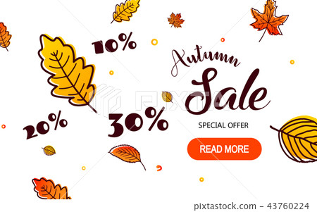 Autumn Sale Background with Falling Autumn Leaves. Autumn Sale Background with Falling Autumn Leaves. 43760224