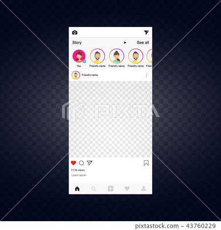 Social network. Photo frame vector illustration.  43760229
