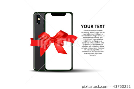 New real flat modern smartphone with ribbon New real flat modern smartphone with ribbon 43760231