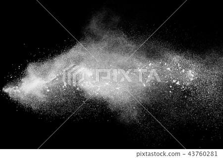 Freeze motion of white dust particles on black. Freeze motion of white dust particles on black. 43760281
