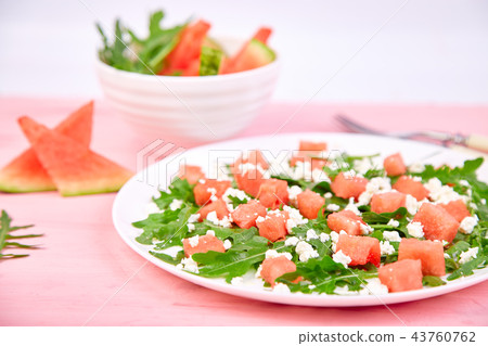 Fresh summer watermelon salad Fresh summer watermelon salad 43760762