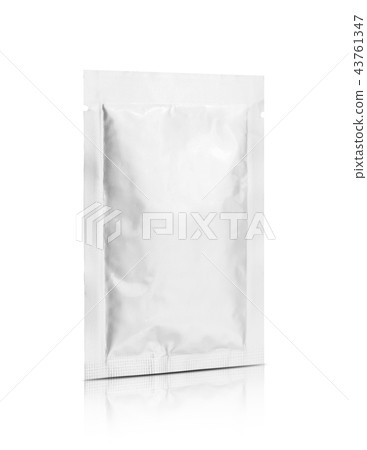 aluminum foil sachet isolated on white background 43761347
