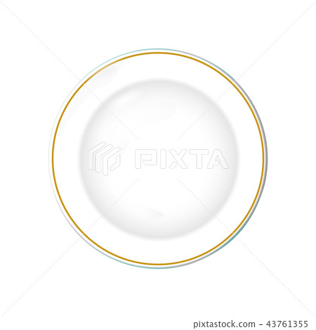 White Plate with gold border, isolated vector White Plate with gold border, isolated vector 43761355