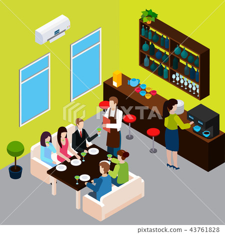 Restaurant Isometric Composition 43761828