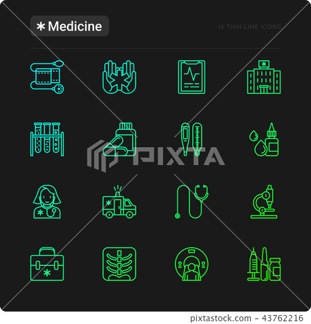 Medicine thin line icons set - Stock Illustration [43762216] - PIXTA