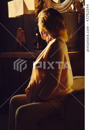 Sensual pregnant woman at home Sensual pregnant woman at home 43762844