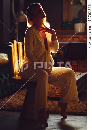 Sensual pregnant woman at home Sensual pregnant woman at home 43762846