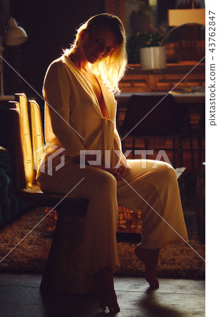Sensual pregnant woman at home Sensual pregnant woman at home 43762847