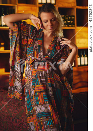 Young pregnant woman in restaurant Young pregnant woman in restaurant 43762848