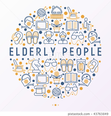 Elderly people concept in circle Elderly people concept in circle 43763849