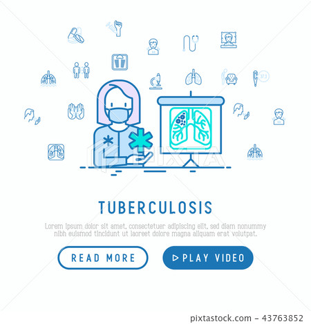 Tuberculosis concept: infection in lungs on x-ray Tuberculosis concept: infection in lungs on x-ray 43763852
