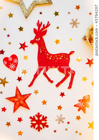 Christmas and New Year decoration with deer Christmas and New Year decoration with deer 43764207