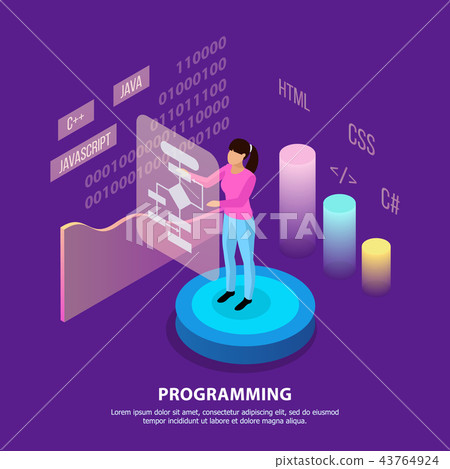 Human Programming Isometric Background - Stock Illustration [43764924 ...