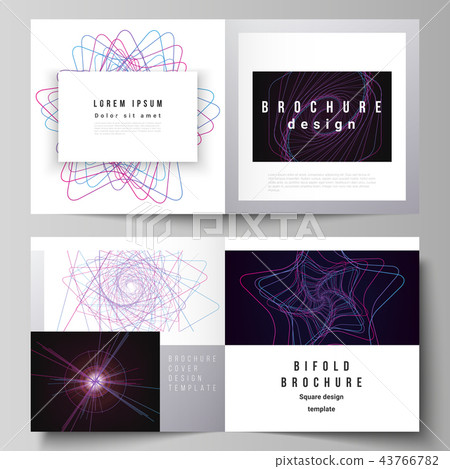 Vector layout of two covers templates for square design bifold brochure, magazine, flyer, booklet Vector layout of two covers templates for square design bifold brochure, magazine, flyer, booklet 43766782