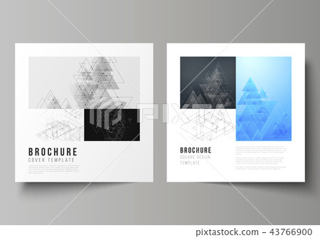 The minimal vector editable layout of two square format covers design templates for brochure, flyer The minimal vector editable layout of two square format covers design templates for brochure, flyer 43766900