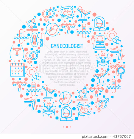 Gynecologist concept in circle 43767067