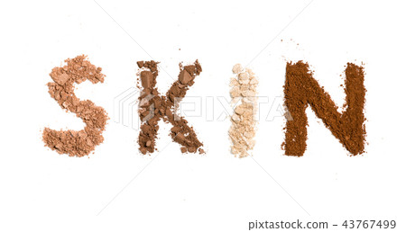 Collage of decorative cosmetics on white Collage of decorative cosmetics on white 43767499