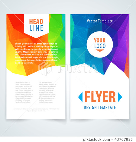 Flyer template with triangle pattern 43767955