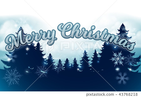 Merry Christmas Trees Snowflakes Winter Graphic Merry Christmas Trees Snowflakes Winter Graphic 43768218