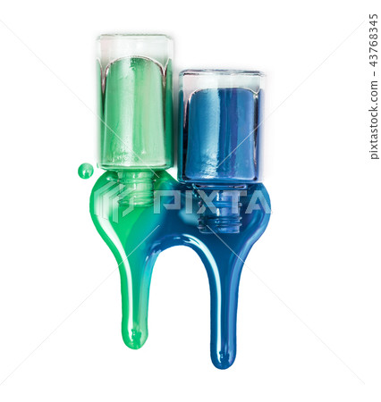 close up of nail polish flow on white background close up of nail polish flow on white background 43768345