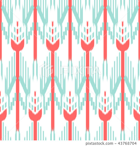 Ikat Seamless Pattern Design. Ethnic fabric. Ikat Seamless Pattern Design. Ethnic fabric. 43768704