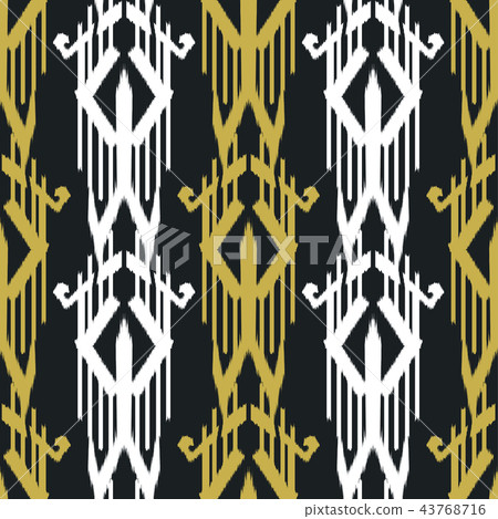 Ikat Seamless Pattern Design. Ethnic fabric. Ikat Seamless Pattern Design. Ethnic fabric. 43768716