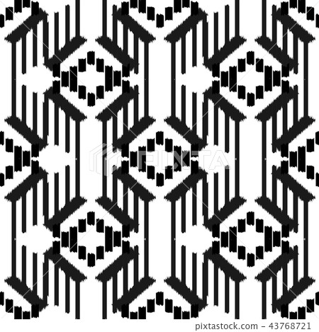 Ikat Seamless Pattern Design. Ethnic fabric. 43768721