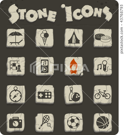 leisure stone icon set leisure stone icon set 43768793