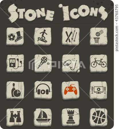 leisure stone icon set leisure stone icon set 43768795