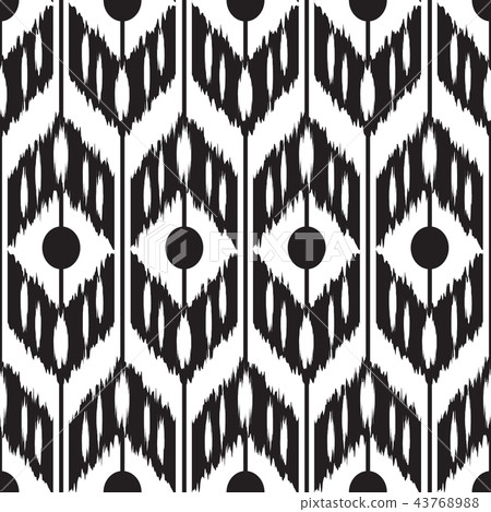 Ikat Seamless Pattern Design. Ethnic fabric. 43768988