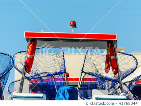 closeup on elements of yachts and motor boats  43769044